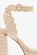 Sandália Dolly Ráfia Natural e Broderie