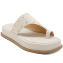 Papete Flatform Feminina Tamanco Aplique Tachas Casual Chic Off White 23404 Sete Sales